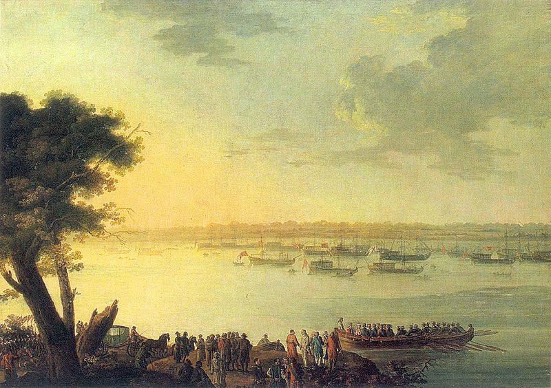 unknow artist Catherine II leaving Kaniow in 1787